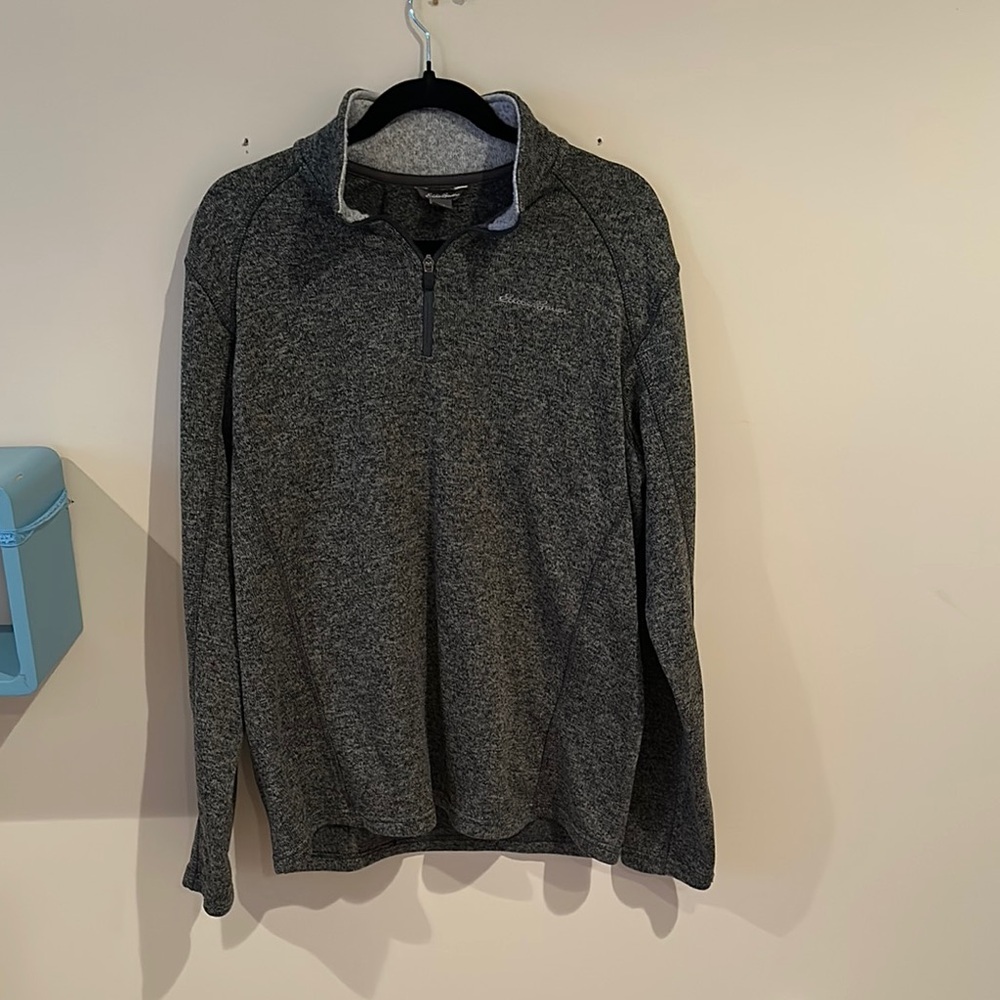 Eddie Bauer Gray Zip Up Sweater